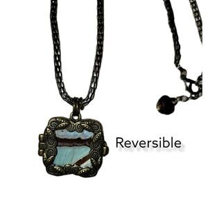 Locket Butterfly Wing Necklace Small (N33)